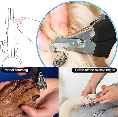 Pet Nail Clippers, Professional Grooming Tool with Safety Guard, Best Paw Safe and Painless Claw Trimmer, Lock-Protective to Avoid Over Cutting, Free Nail File, Pet Nail Clippers for Dogs & Cats. - Image 7