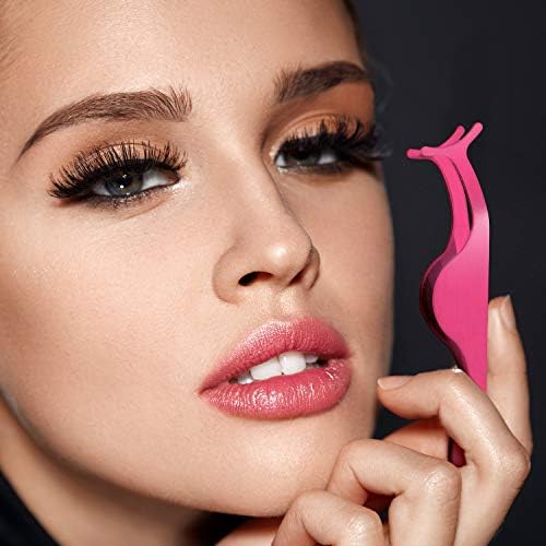 Pink 24-Piece Stainless Steel Eyelash Applicator Set for Effortless Makeup Application - Image 7
