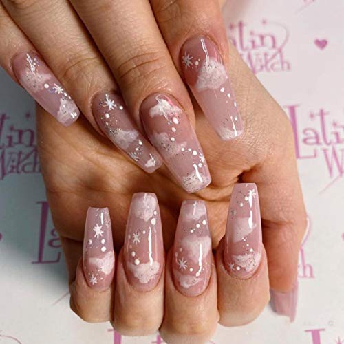 Pink Cloud 12-Piece Acrylic Nail Design Kit for Elegant Home Manicures