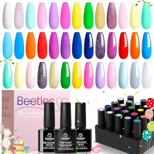 Creative Pink Gel Nail Polish Kit with 12 Stunning Designs