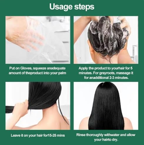 Plant Extract Bubble Hair Dye,Pure Plant Extract For Color Bubble Dye,Plant Bubble Hair Dye Shampoo, Lazy Bubble Hair Dye, Household Easy To Wash Hair Washing Color Cream (Color : Wine red, Size : 1 - Image 3