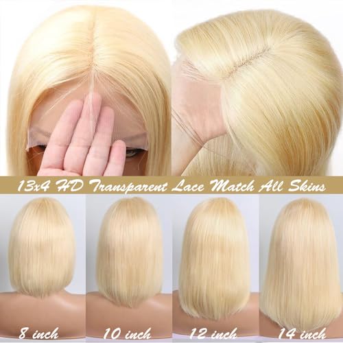 Platinum Blonde Lace Front Human Hair Wig for Women, 13x4 Lace, Natural Feel - Image 4