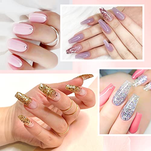 Poly Gel Nail Kit 10 Colors Quick Nail Extension Gel Builder Slip Solution Nail Strengthener Rhinestone French Complete Poly Gel Beginner Starter Kit for DIY Manicure Home Women Gift - Image 7