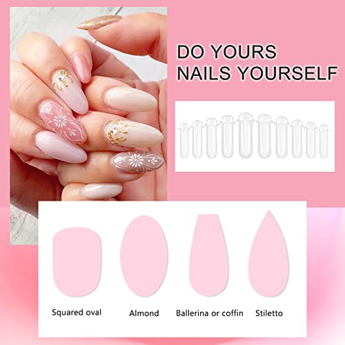 Poly Gel Nail Kit 10 Colors Quick Nail Extension Gel Builder Slip Solution Nail Strengthener Rhinestone French Complete Poly Gel Beginner Starter Kit for DIY Manicure Home Women Gift - Image 4