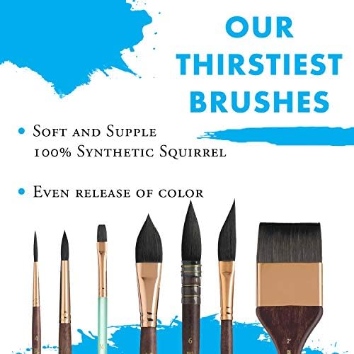Princeton Artist Brush Neptune, Brushes for Watercolor Series 4750, Dagger Synthetic Squirrel, Size 25 - Image 2