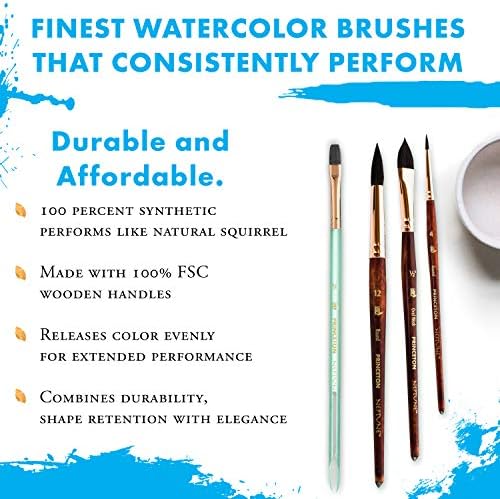 Princeton Artist Brush Neptune, Brushes for Watercolor Series 4750, Dagger Synthetic Squirrel, Size 25 - Image 6
