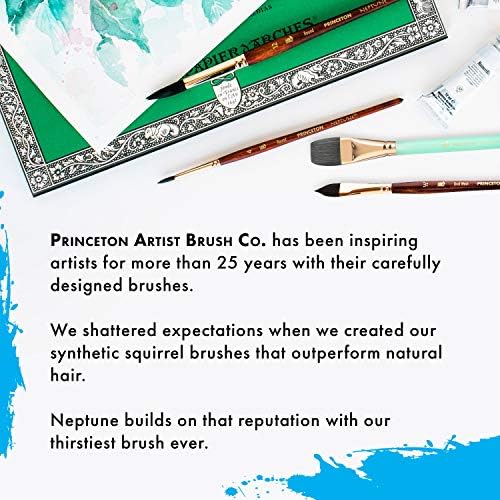 Princeton Artist Brush Neptune, Brushes for Watercolor Series 4750, Dagger Synthetic Squirrel, Size 25 - Image 7