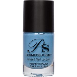 Natural Vegan Nail Polish Lacquer, Non-Toxic, Thin Nail Formula, 15ml, Summer Sky