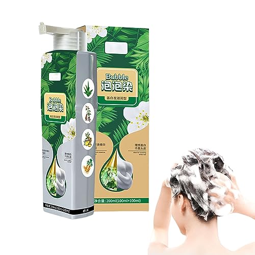 Pure Plant Extract For Grey Hair Color Bubble Dye, Plant Bubble Hair Dye Shampoo, Natural Coloring for All Hair Types (Natural Black)