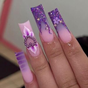 ?Purple Acrylic Nail Designs?