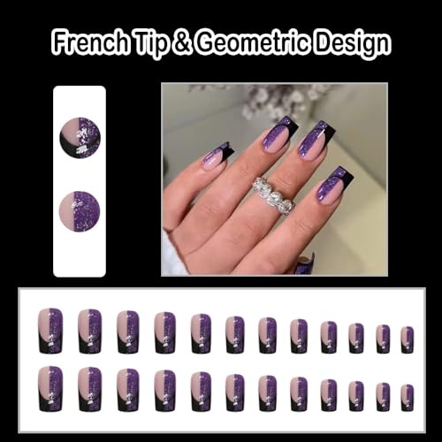 Purple Stick On Nails - Image 2
