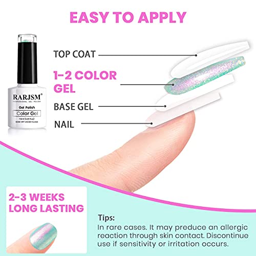 RARJSM Pearl Gel Nail Polish, Shell Glimmer Shiny Shimmers Nail Polish, Glitter Color Soak Off LED Nail Lamp Gel Polish Varnish Nail Art Manicure Pedicure 1Pcs 7.5ML - Image 6