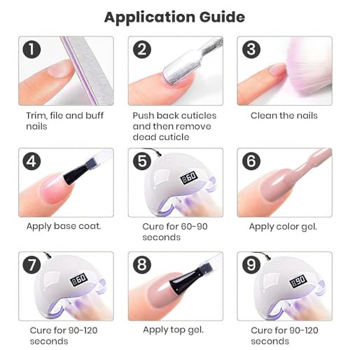 RARJSM Pink Gel Nail Polish,Jelly Gel Polish Sheer Pink Nail Gel Polish,Soak Off UV LED Cured Nude Translucent Pink Skin Color Nail Gel Polish Nail Art Manicure Salon DIY at Home 15ML - Image 7