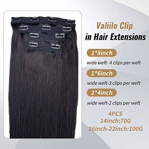 14 Inch Black Remy Real Human Hair Clip-In Extensions 70g Set of 4 - Image 2