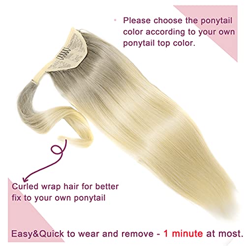 20 Inch Natural Brown Real Human Hair Ponytail Extension, Clip-in - Image 5