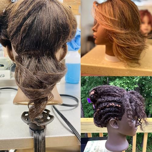 22 Inch Professional Realistic Human Hair Mannequin Head for Cosmetology Training - Image 8