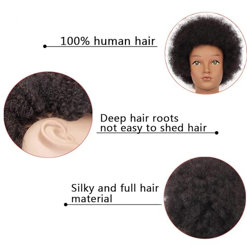 22 Inch Professional Realistic Human Hair Mannequin Head for Cosmetology Training - Image 4