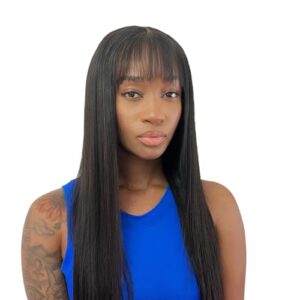 Realistic human hair wig for natural appearance.
