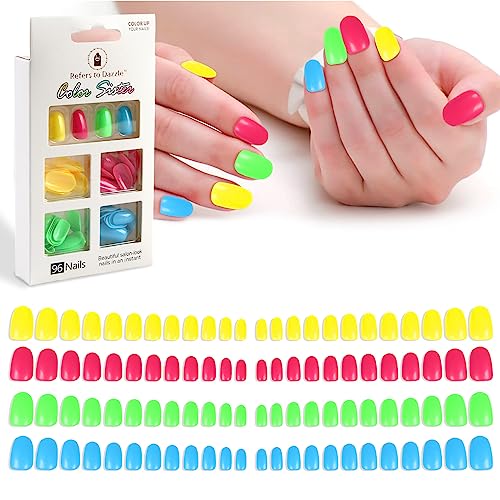 Vibrant Red and Yellow Acrylic Nail Art Set for Creative Designs, 12 Piece Kit - Image 3