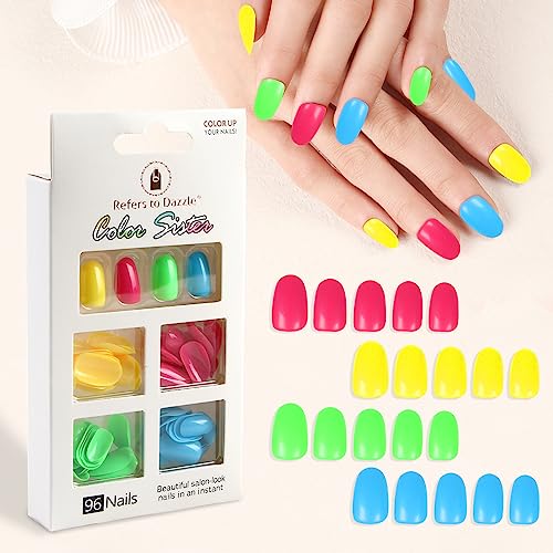Vibrant Red and Yellow Acrylic Nail Art Set for Creative Designs, 12 Piece Kit
