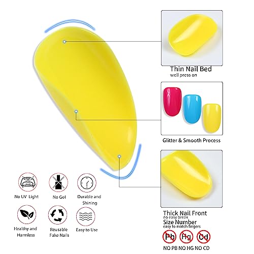 Vibrant Red and Yellow Acrylic Nail Art Set for Creative Designs, 12 Piece Kit - Image 6