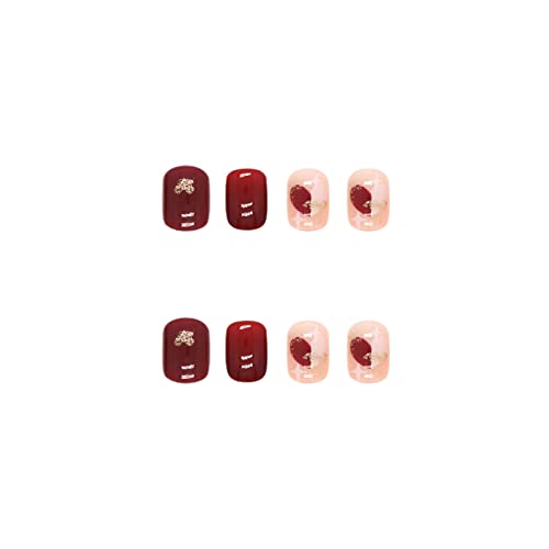 Red Checkered Acrylic Nail Design 24 Piece Set for Stylish Nail Art - Image 6