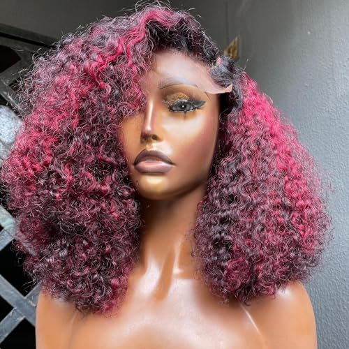 Red Curly Human Hair Wig for Women, 22 Inch Length, Natural Look and Feel