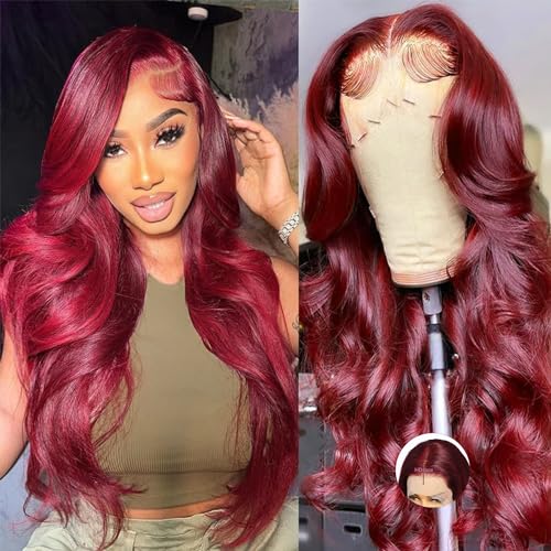 Red Human Hair Red Wig