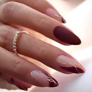 Red Stick-On Nail Tips 24 Count for Instant Manicure Application