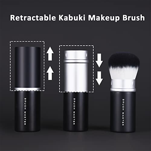Retractable Kabuki Makeup Brush for Blush, Bronzer, Foundation, Powder, Travel Face Cosmetic Brush - Image 2