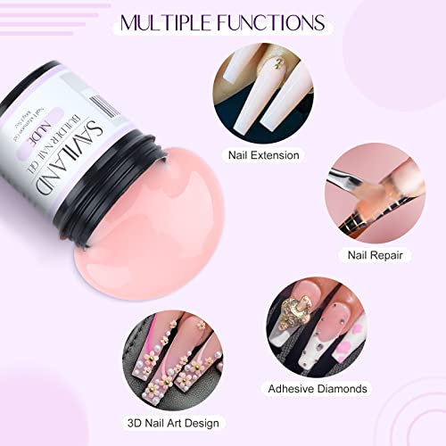 SAVILAND 100g Builder Nail Gel U V - 3.5oz Nude Hard Gel for Nails High-Capacity for Nail Extension Enhancement Strengthen U V Gel LED Repair Carving DIY Nail Art Manicure Set - Image 3