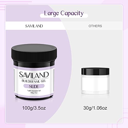 SAVILAND 100g Builder Nail Gel U V - 3.5oz Nude Hard Gel for Nails High-Capacity for Nail Extension Enhancement Strengthen U V Gel LED Repair Carving DIY Nail Art Manicure Set - Image 2