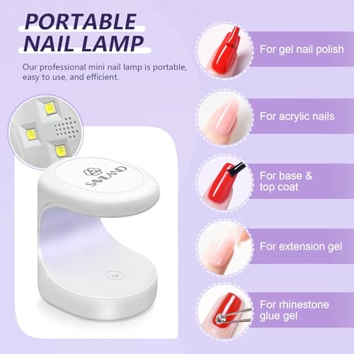 SAVILAND Gel X Nail Kit - 500Pcs Long Coffin Nail Tips with 4-in-1 Nail Glue Gel Nail Prep Dehydrator & Acid-free PH Bond Mini U V Light Nail Tools Kit for Extended French Manicure Gift - Image 4