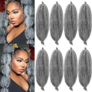 Short Afro Kinky Grey Human Hair