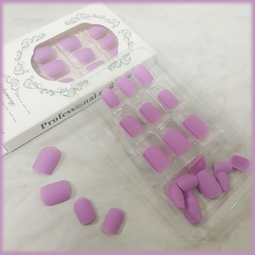 Lilac Acrylic Nail Design Set, 24 Count, Short & Elegant Style - Image 4