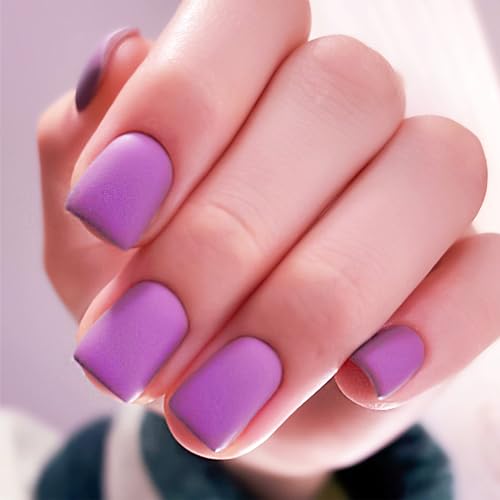 Lilac Acrylic Nail Design Set, 24 Count, Short & Elegant Style