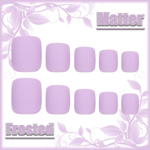 Lilac Acrylic Nail Design Set, 24 Count, Short & Elegant Style - Image 5