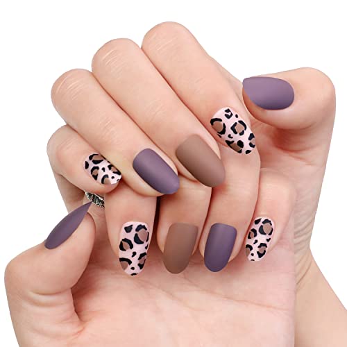 Elegant Chic Short Matte Acrylic Nail Design Kit 24 Pieces - Image 2