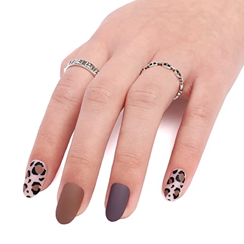 Elegant Chic Short Matte Acrylic Nail Design Kit 24 Pieces