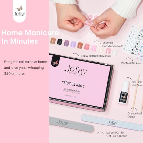 Short Natural Acrylic Nails - 24 Pieces, Durable and Easy to Apply - Image 2