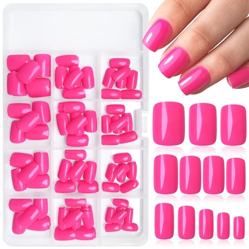 ?Short Pink Square Acrylic Nails? - Image 2