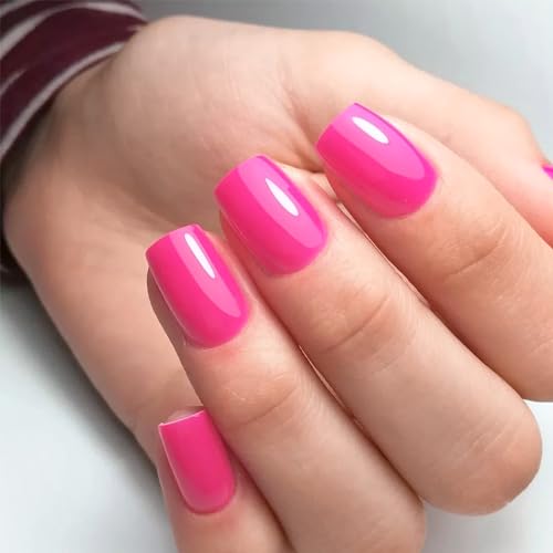?Short Pink Square Acrylic Nails? - Image 7