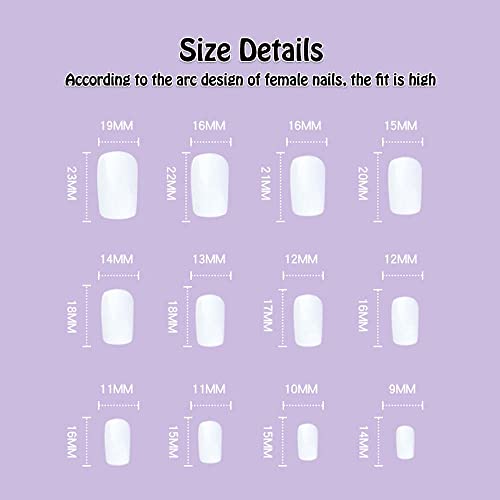 Short Purple Coffin Acrylic Nails for Stylish Trendy Nail Art Designs 24 Count - Image 4