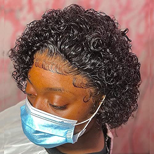 Short Wavy 12 Inch Full Lace Human Hair Pixie Wig for Women Natural Look - Image 3