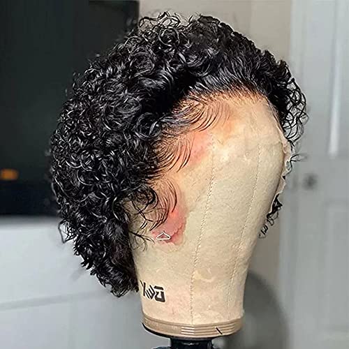Short Wavy 12 Inch Full Lace Human Hair Pixie Wig for Women Natural Look - Image 2