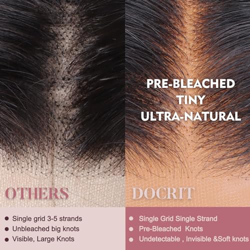 SKINLIKE 5X5 REAL HD Closure Wig Human Hair Invisible Scalp-Melting - Glueless Straight, 0.1mm Ultra-Thin Seamless Blending HD Lace,Tiny Knots, Pre-Plucked, Bleached Knots, 180% Density 16 Inch - Image 3