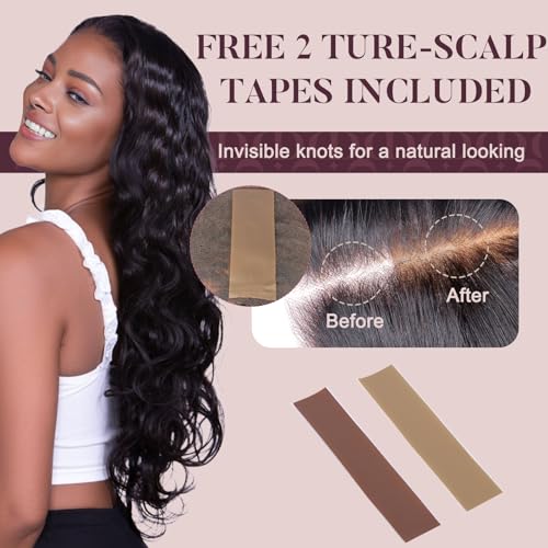 SKINLIKE 5X5 REAL HD Closure Wig Human Hair Invisible Scalp-Melting - Glueless Straight, 0.1mm Ultra-Thin Seamless Blending HD Lace,Tiny Knots, Pre-Plucked, Bleached Knots, 180% Density 16 Inch - Image 4