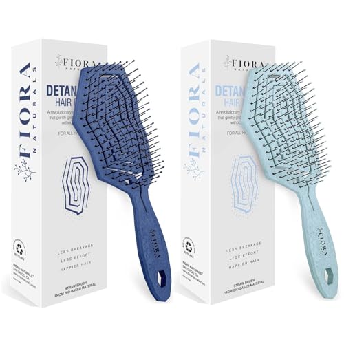 Detangling Spiral Hair Brush for Effortless Styling, Lightweight with Soft Grip