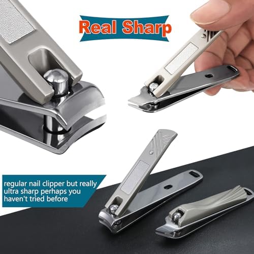 Stainless Steel Straight Cut Nail Clippers with Ergonomic Handle for Precise Trimming - Image 2