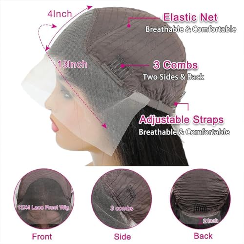 Straight Lace Front Wigs Human Hair Wig Pre Plucked 13x4 Straight Human Hair Wigs For Black Women Human Hair Wig Straight Frontal Wigs Human Hair Lace Front Wigs - Image 6